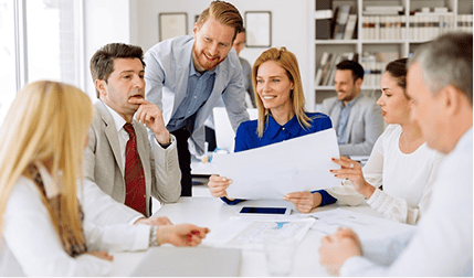 About company Project team collaborating
